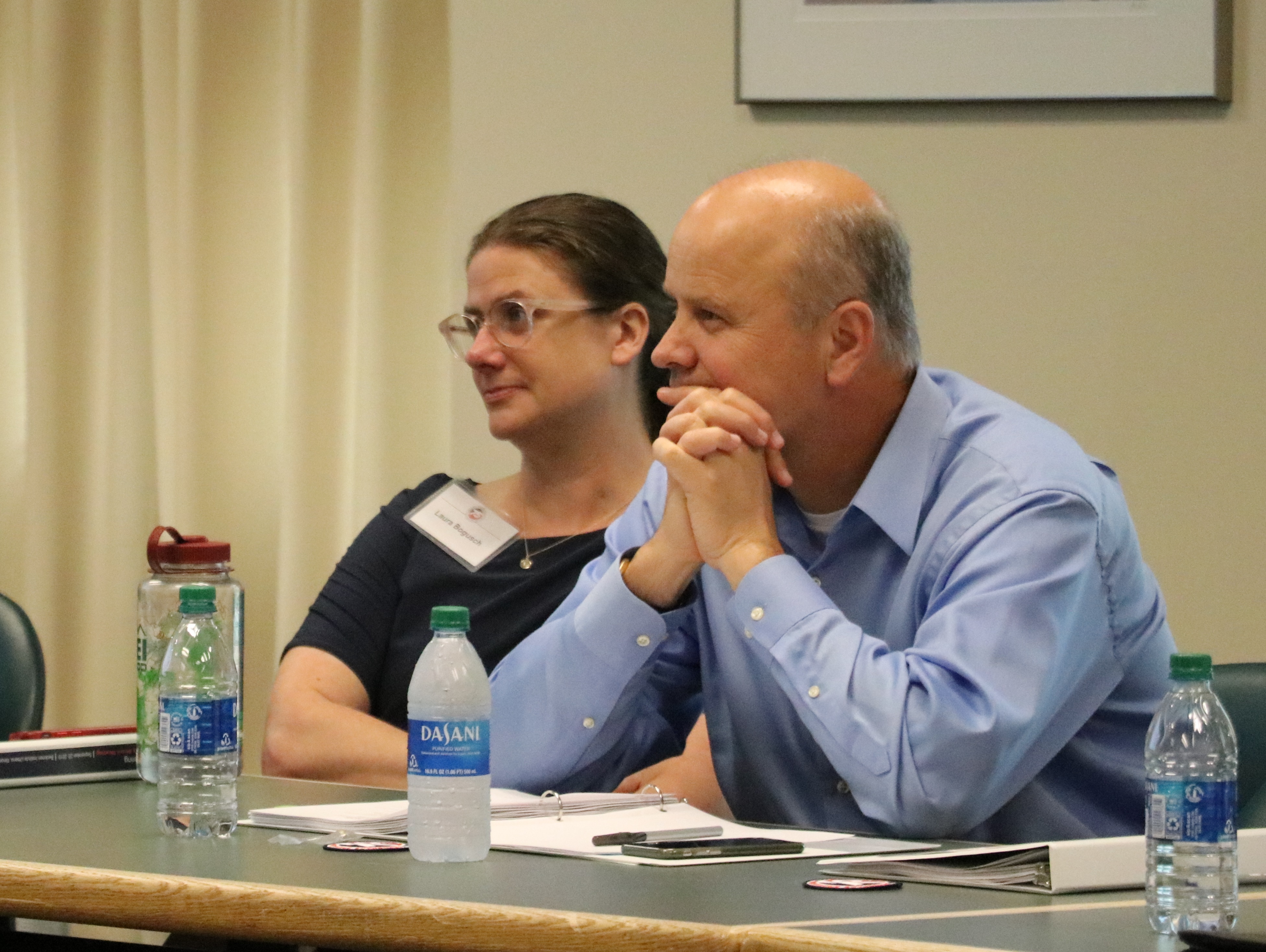 Richard Mange at a board meeting