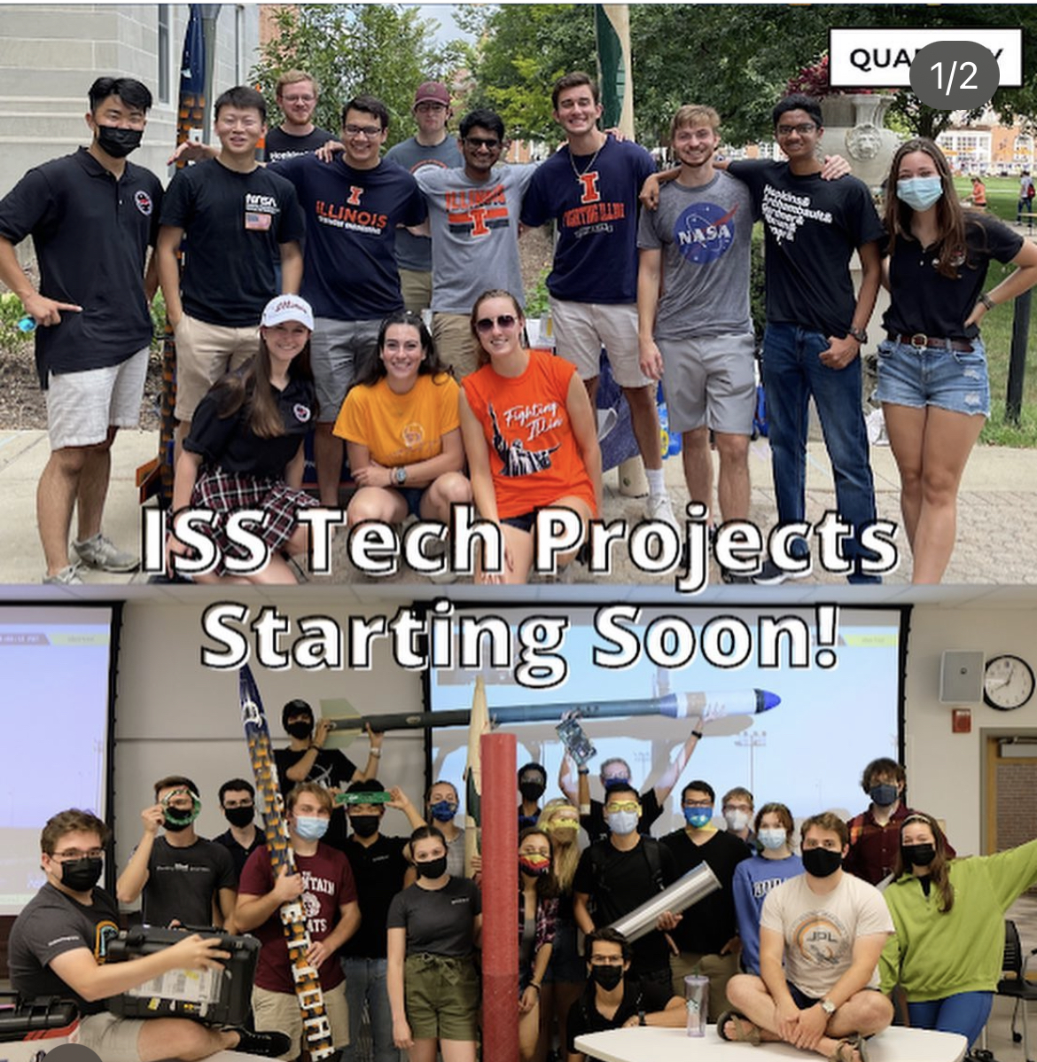 Flyer promoting upcoming tech projects with ISS members