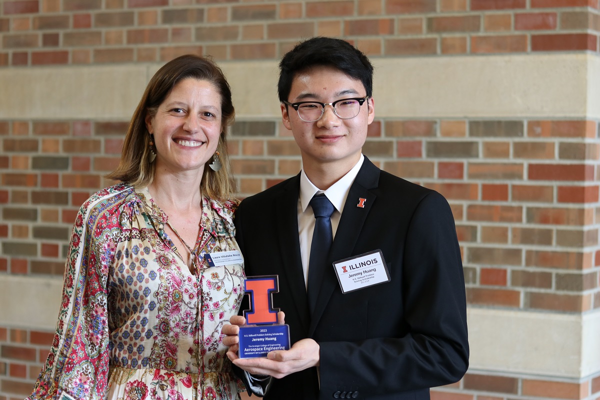 Professor Laura Villafane Roca with Jeremy Huang