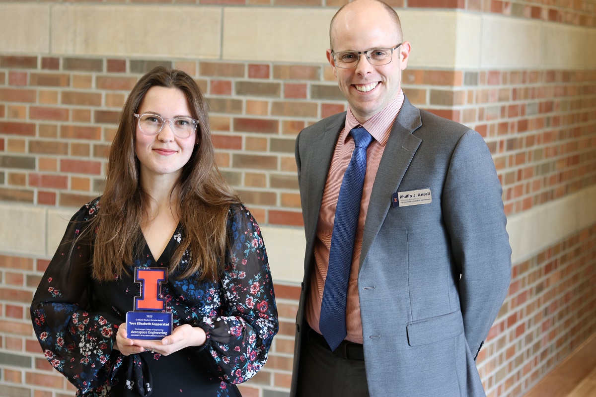 Tove Elisabeth Kopperstad with Professor Phil Ansell