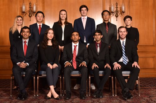 Ambar Sarup, far left front row, with the 2019 AIAA board members.