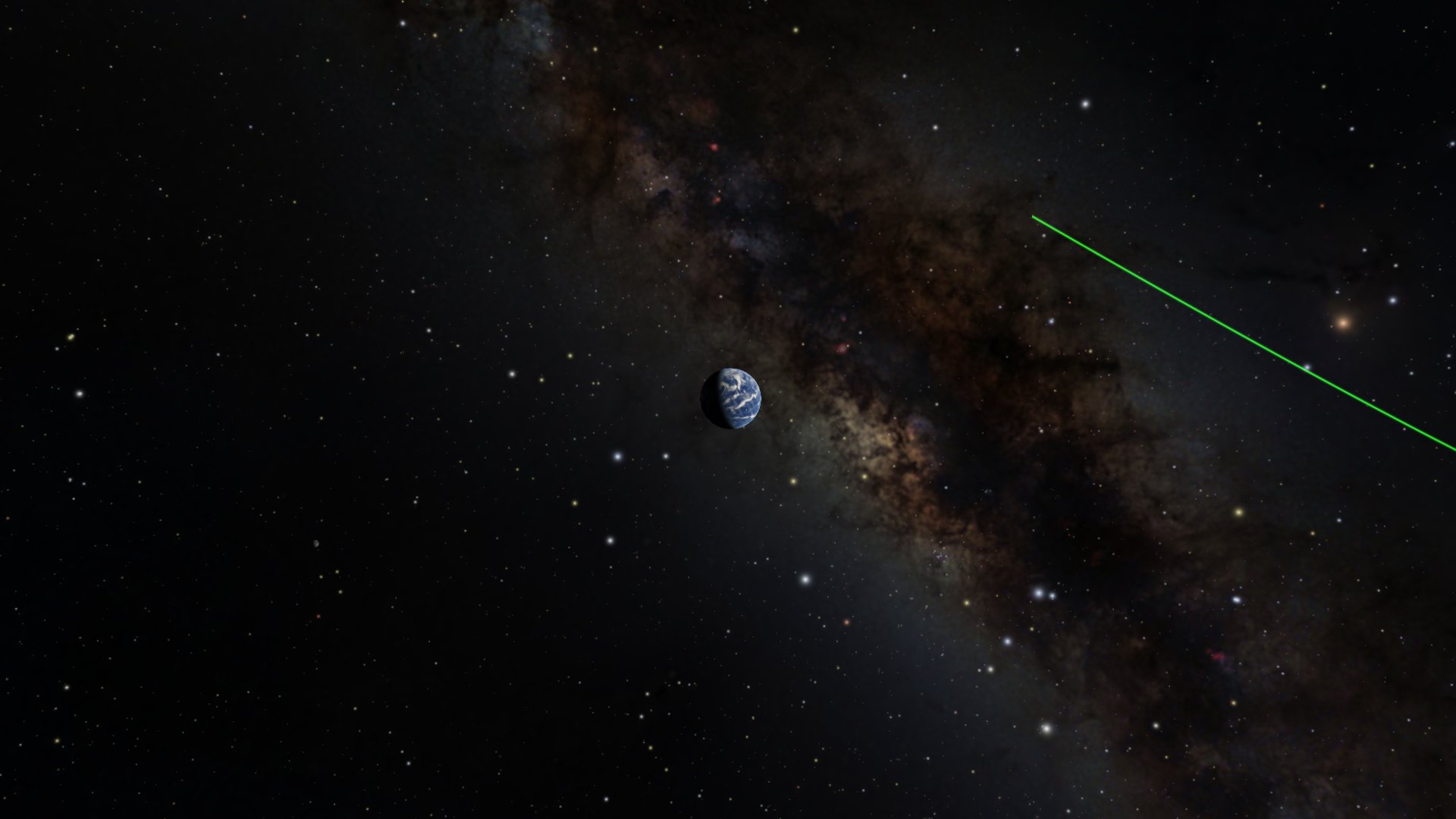 Caption: Image showing the orbit of 2022 SF289 (green) at its closest approach to Earth. Credit: Joachim Moeyens/University of Washington/OpenSpace