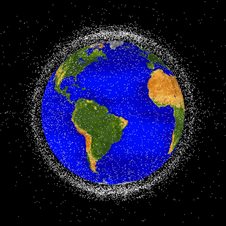 Low Earth orbit image showing orbital debris. Credit: NASA ODPO