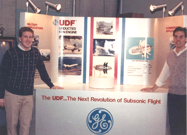 Dan Jensen and Philip Lange when they were AE undergrads with their Engineering Open House exhibit.