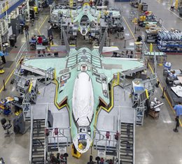 Factory floor photo of F-35s at Lookheed Martin Aeronautics Company in Fort Worth Photo: Courtesy Lockheed Martin