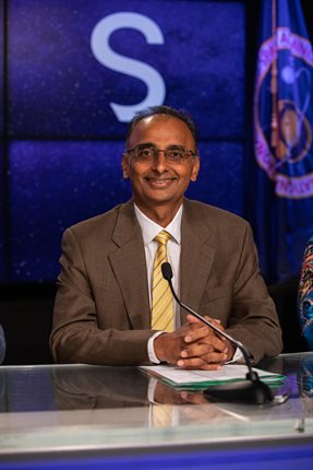 Prasun Desai participates in a prelaunch media briefing on the agency&rsquo;s Moon to Mars exploration plans on Aug. 27, 2022. Credit: NASA