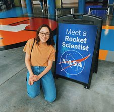 Michaela McBride on a visit to the museum in the US Space and Rocket Center with other NASA Marshall interns.