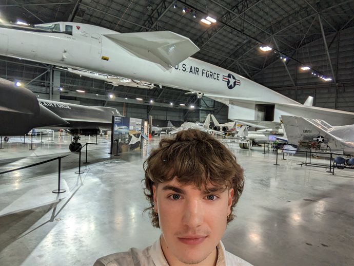 Beck with his favorite aircraft, the XB-70 Valkyrie, at Wright-Patterson Air Force Museum.