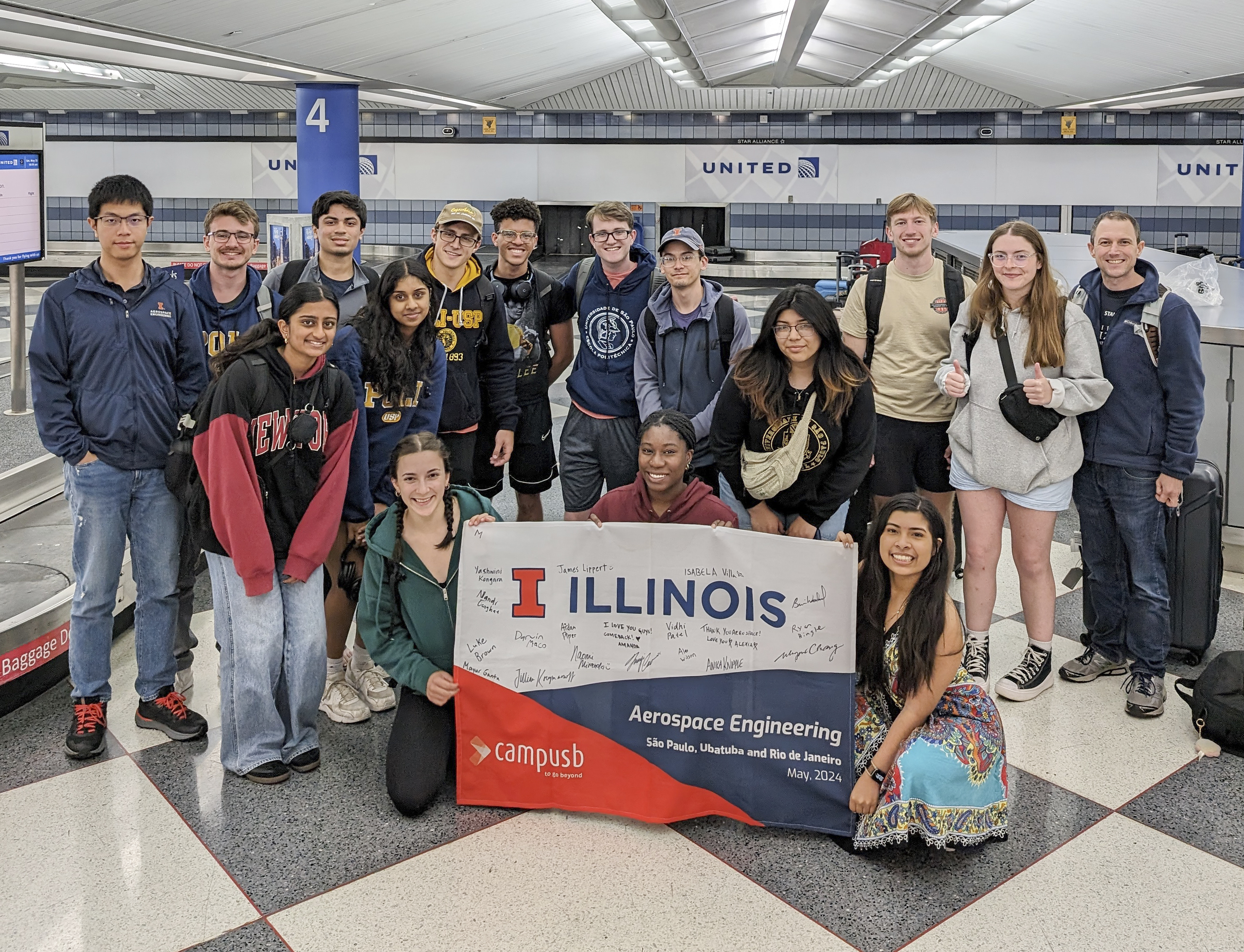 group shot in airport