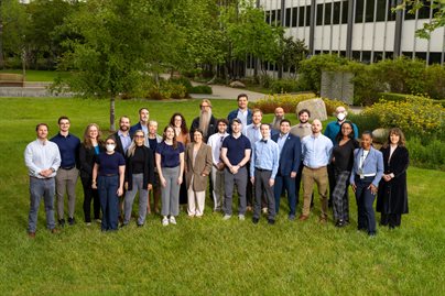 Group photo includes all 18 members of the Heliophysics Mission Design School cohort, Bryan Cline front row far right, and JPL staff members Kevin Frank, Leslie Lowes, Olga Verkhoglyadova, Alfred Nash, Andres Romero-Wolf, Troy Hudson and Joyce Armijo.