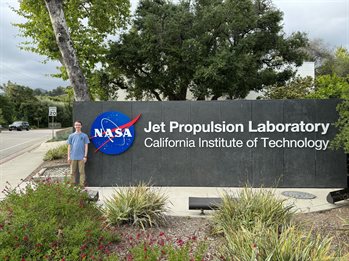 AE PhD student Bryan Cline at NASA's Jet Propulsion Laboratory in Pasadena.