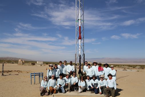 Front Row (Left to Right): Amber Parker, recovery team lead Ashley Sawa, Zyun Lam, e-hardware lead Quinn Athas, James Lippert, Spaceshot team lead Navya Meka, structural design and analysis lead Alex Gomez, avionics team lead Peter Giannetos, AV structures lead Liam Nelson, and Cameron Steelberg [cr][lf][cr][lf][cr][lf] Back Row (Left to Right): Thomas McManamen, guidance navigation and control lead Evan Yu, Charlie Plater, software lead Aidan Costello, team mentor John Williams, fabrications lead Luke Leddy, Nikita Kovalov, Michael Karpov, Aaditya Voruganti, Mihir Shevade, and structures team lead Ethan Massey  Not pictured, operations lead Eugene Lim.