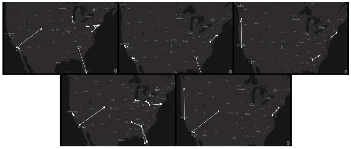 In an example of a logistics problem, the deepSPACE  results were not a typical CAD model, but rather displayed as a map, demonstrating its use for designing an optimizine networks and other systems.