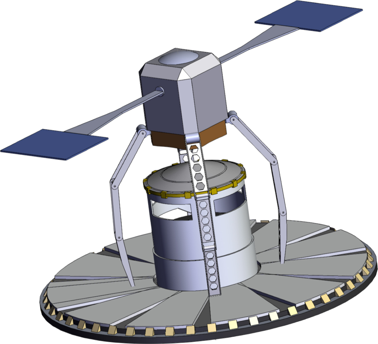 CAD model of the Gaia spacecraft with service vehicle, post-docking configuration.